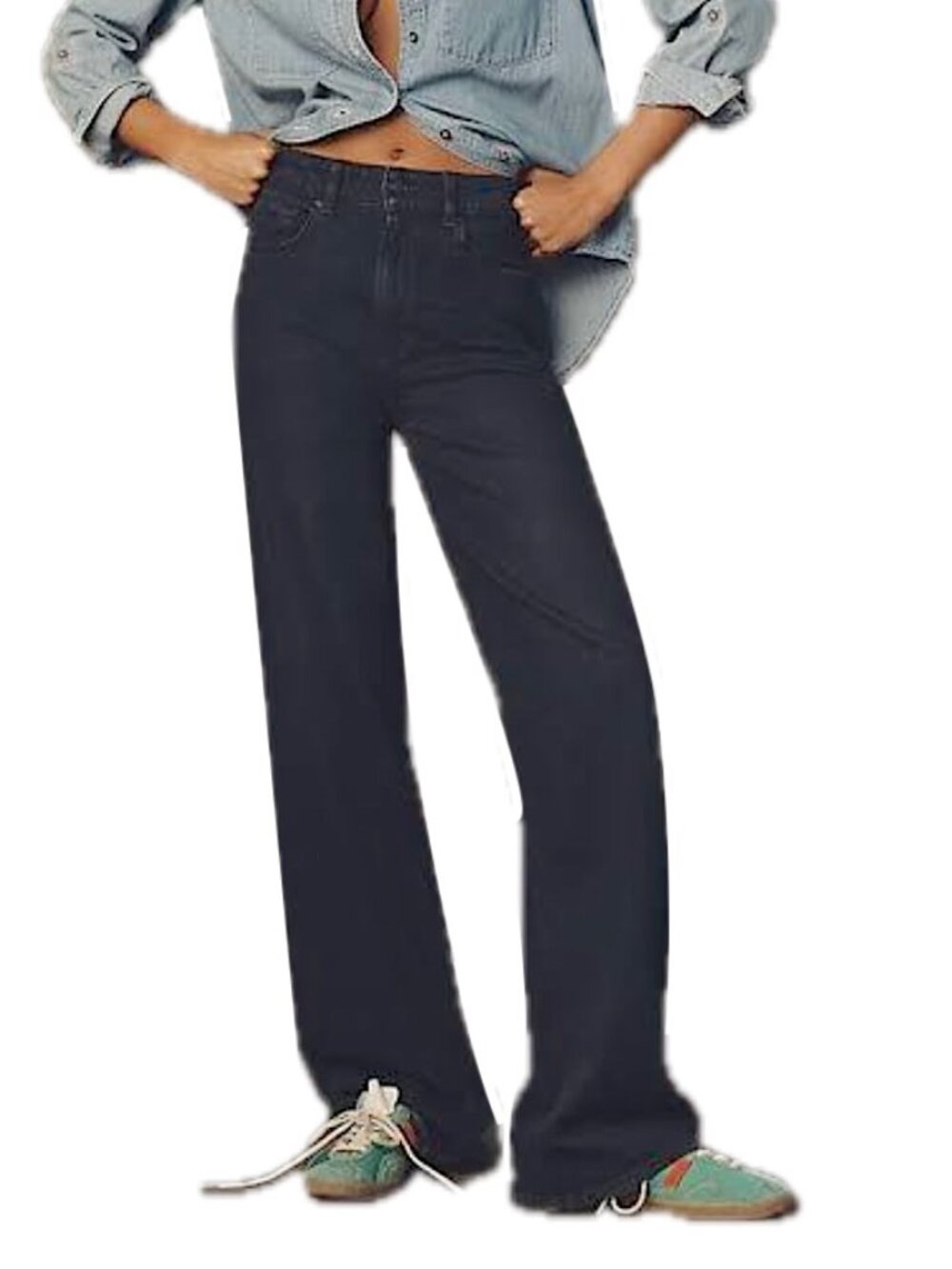PAIGE Sasha High-Rise Wide Leg Jeans in Frevo Women's 28  NWT